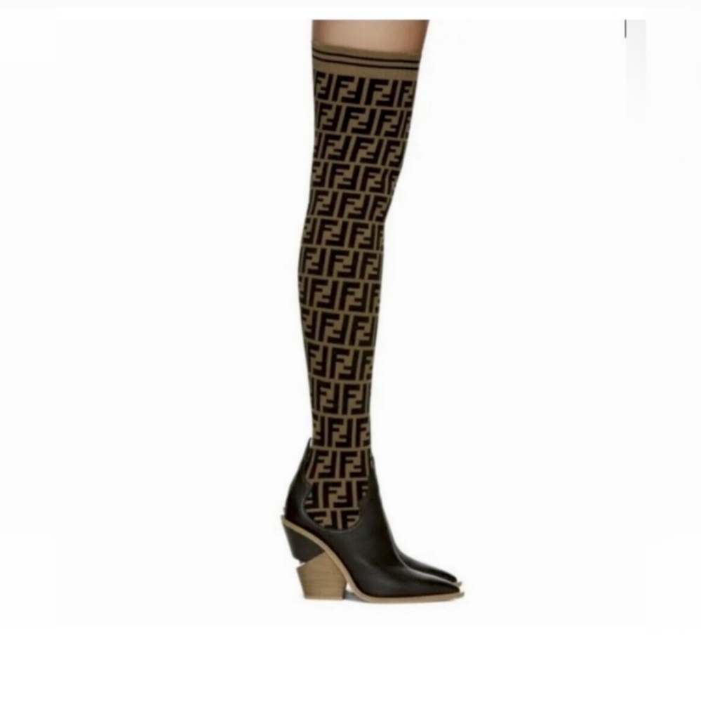 Fendi over the knees cowboy boots